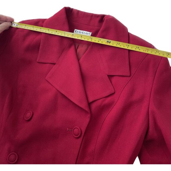 VTG Bebe 100% Wool Blazer Red Riding Fitted Classic Jacket [Size 6] Made in USA - Picture 7 of 10